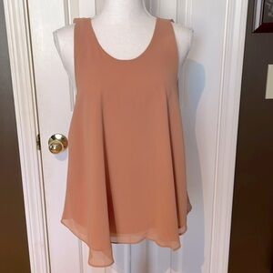 Miss Love Salmon Colored Sleeveless Flowy Top. Medium